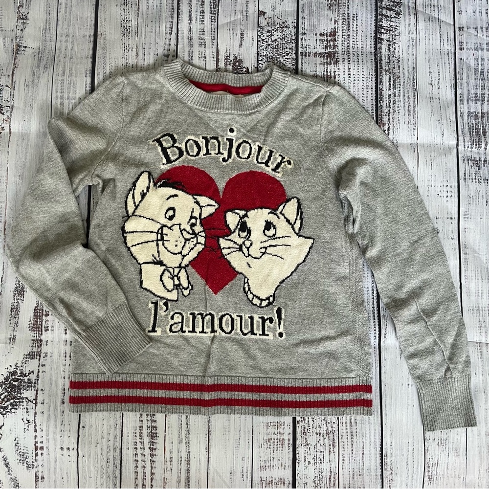 Gap Kids X Disney aristocats bonjour l'amour sweater size M 8-9 EUC